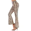 Pantalon femme Femmes Printemps Été Léopard Peau De Serpent Imprimé Flare Sexy Élastique Taille Haute Femme Pantalon Décontracté Streetwear Long