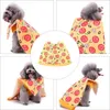 Hundkläder Intressant Pizza Costume Cloak Pet Suit Lovely Plagment för Halloween