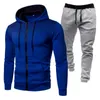 Felpe con cappuccio da uomo Giacca da uomo Abbigliamento da uomo Autunno e sport invernali Plus Pile a pois Stampa Cerniera Felpa con cappuccio Abito con pantaloni Cappotto maschile Per