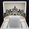 Akcesoria do włosów ślubnych Czarne kryształowe korony tiara dla kobiet barokowa panna młoda Akcesoria ślubne Crown Headme Diadema 240102