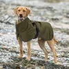 Abbigliamento per cani per cani di taglia grande, caldi, invernali, con gilet grande, cappotto impermeabile per animali domestici, levriero, verde militare, cani di taglia media