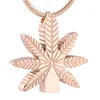 LKJ19992 ROSE GOLD LEAF FORM CREMATION Pendant Women Gift Necklace Memorial Urn Ashes Holder Keepsake Jewellery273s