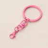 Keychains 100pcs Metal Colorful Keyring Keychain Split Rings Key Ring Lobster Clasp Pendant Chains Climbing Buckle Carabiner