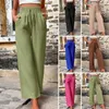Women's Pants Casual Stylish High Waist Wide Leg Trousers Breathable Comfortable Ankle Length For A Elegant Look