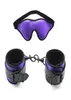 Sexy Black leather handcuffs with Blindfold eye mask BDSM Bondage Exotic Sets Bondage Sex Toys for Couples Adult Games Women9016622