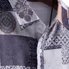 Camisas casuais masculinas 2024 Hwawii Estilo Étnico Patternblock Paisley Padrão Impressão Lapela Gola Mangas Curtas Camisa de Férias Blusa
