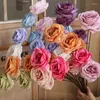 Fleurs décoratives artificielles simulées à 3 têtes, roses pour fête de mariage, arrangement floral, maison, salon, table à manger, décoration DIY