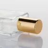 15ml Square Mini Portable Steel Ball Bottle Refillable Roll on Glass Bottles For Essential Oil SN5355 LL