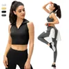 Active Sets Women Yoga Set Sport Sleeveless Tank Top Multi Functional Fitness Leggings Casual Pants Workout Outfit Gym Suit Sportswear