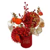 Dekorative Blumen Chinesisches Jahr Glückseimer Ornament mit leichter Feng Shui Vase für Schlafzimmer