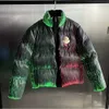 Parkas Corelded Badge Tag Luminous Down Jacket Stand High Street Super Mencontrived Hoodie Designer Kurtka wykonana 01