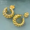 Boucles d'oreilles créoles couleur or pour femmes, en cuivre plaqué 24K, à la mode, breloque longue, bijoux cadeau de fête de mariage