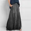 Jupes femmes Vintage décontracté arrosé Denim jupe femmes taille haute demi-jupe dames longue robe élégante a-ligne longue