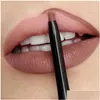 Sombra de olho à prova d'água Matte Lipliner Lápis Y Red Contour Tint Batom Duradouro Antiaderente Copo Hidratante Lábios Maquiagem Cosméticos 12Colo Otuqn