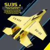 RC Plane SU35 2.4G With LED Lights Aircraft Remote Control Flying Model Glider Airplane SU57 EPP Foam Toys For Children Gifts 240102