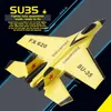 RC Plane SU35 2.4G med LED -lampor Flygplan Remote Control Flying Model Glider Airplane SU57 EPP Foam Toys for Children Gifts 240102