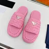 Woven womens slippers classic designer shoes fashion luxury platform shoes outdoor comfort beach shoes summer non-slip casual shoes runway style breathable flats