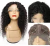 Jerry Curly T Part Part Lace Front Wig Middle Part Brazilian Human Hair Lace Lace 10 26 Inch Black Color Wig for Women1223171