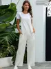 Summer Black Jumpsuit Women Loose Dungarees Overalls Wide Leg Long Ladies For 231229