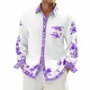 Men's Casual Shirts Fashion Porcelain Print And Blouses Spring Autum Long Sleeve Baggy Single Breasted Party Man Clothing