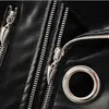 Leather Jacket Women Spring Women Clothing All-match Fashion Metal Circle Thinner PU Leather Jacket Women's Short Trend 231229