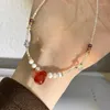 Choker Minar Vintage Roter Achat Naturstein Süßwasserperle Wassertropfen Perlen Anhänger Halsketten Damen Vergoldete Kettenhalsreifen