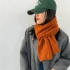 Lenços inverno moda sólida lenço de malha para mulheres design quente fio de lã neckercheif longo silenciador estilo coreano