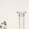 pipas de cristal lindas de la cachimba del gatito de la impresión del gatito rosado 8.6inch con el cuenco lindo