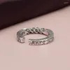 Cluster-Ringe 2024 Ankunft Retro-Stil Twist Graffiti Thai Silber Damen Party Ring Schmuck für Frauen Großhandel Geschenke verblassen nie