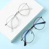 Okulary przeciwsłoneczne klasyczne szklanki przeciwblaskie okrągłe metalowe ramy optyczne Komputer Ochrona oka Ultra moda okulary