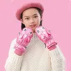 Warm Cozy Kids Fleece Lined Ski Mittens Cartoon Gloves Colorful Waterproof for Winter Sports Outdoor Activities 231229