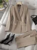 Женские брюки из двух предметов, офисная одежда, женский деловой пиджак, весна 2024, элегантные повседневные брючные костюмы, модный длинный рукав с двумя пуговицами и v-образным вырезом