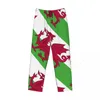 Mannen Nachtkleding Wales Vlag 3D Casual Pama Broek Trekkoord Zakken Slaap Bodems 2024 Mannelijke Gedrukt Losse Rechte Broek