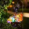 Guirlande lumineuse en forme de panier, fleurs artificielles, décoration de jardin, à énergie solaire