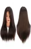 18 tum Brown 100 Real Human Hair Training Hair Dresser Mannequin Heads Doll Head Long Hair Frisyr Practice Head Beauty5084148