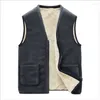 Herrvästar MRMT 2024 Brand Lamb Velvet Vest Plus Warm Large Size Waistcoat V-Neck Jacket