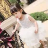 Abiti da ragazza 2024 Gilet senza maniche per bambini estivi Abito da sposa bianco per bambini Gonna in tulle Piccola principessa Ballo per bambini