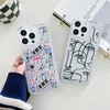 Moda leopar yumuşak tpu iPhone 15 için şok geçirmez kılıflar artı 14 Pro Max 13 12 11 iPhone15 Net Silikon Müzik Karakterleri Erkek Kadın Cep Telefonu Arka Kapak Coque Cilt