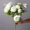 Decorative Flowers Faux Silk Peonies Bouquet High-quality European Style Artificial Peony Bouquets For Diy Art Craft Wedding Home Decoration