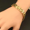 Set Link Fashion in acciaio inossidabile Colore oro Colore Orecchini a cuore Bracciale Set di gioielli semplici per donna uomo Scazatci