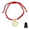 Bracelets de charme Flola multicolore corde rouge ronde maman pour femmes CZ cubique zircon bracelet bracelet bijoux à la mode cadeaux de fête des mères brtc23