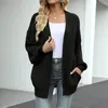 Dames Gebreid Dames Vest Jas Chique Middellange Truien Met Lantaarnmouwen Voor Streetwear Herfst Winter Seizoenen Effen