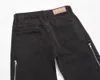 Fashion Jeans Men Zipper Personality Design Hip-Hop Trouser Leg Rough Edge Denims Pants High Quality Retro Washed Woman's Jeans 240102