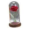 Fleurs décoratives en verre Rose, cadeau de saint-valentin, cadeaux du jour de l'alentin pour lui, artisanat de couverture éternelle en dôme