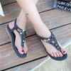 Sandalen Schuhe für Frauen 2024 Casual Sexy Einfarbig Niedrige Plattform Keile Damen Mode Kristall Perle Flache Slipper Weiches Design