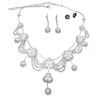 ネックレスのイヤリングセットエレガントな真珠の耳のカラープレゼントアロイジュエリーとパーティーデートショッピングウィーのための真珠と