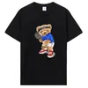 Camisetas masculinas novidade teddy bear tshirt harajuku cartoon gráfico topo mulheres homens moda algodão camiseta casais manga curta kawaii impressão