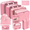 10Pcsset Sacs de rangement de bagages de grande capacité pour l'emballage Cube Vêtements Sous-vêtements Cosmétique Organisateur de voyage Sac de toilette Pochette 240102