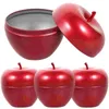 Storage Bottles 4 Pcs Apple Jar Portable Coffee Sealed Beans Supply Metal Food Container Tinplate Tea Can