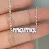 Mother Day Gift CZ Mama Necklace 100% 925 Sterling Silver 3 Colors Delicate Pave CZ Mama Charm Silver Jewelry for MOM2736